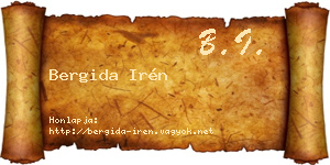 Bergida Irén névjegykártya